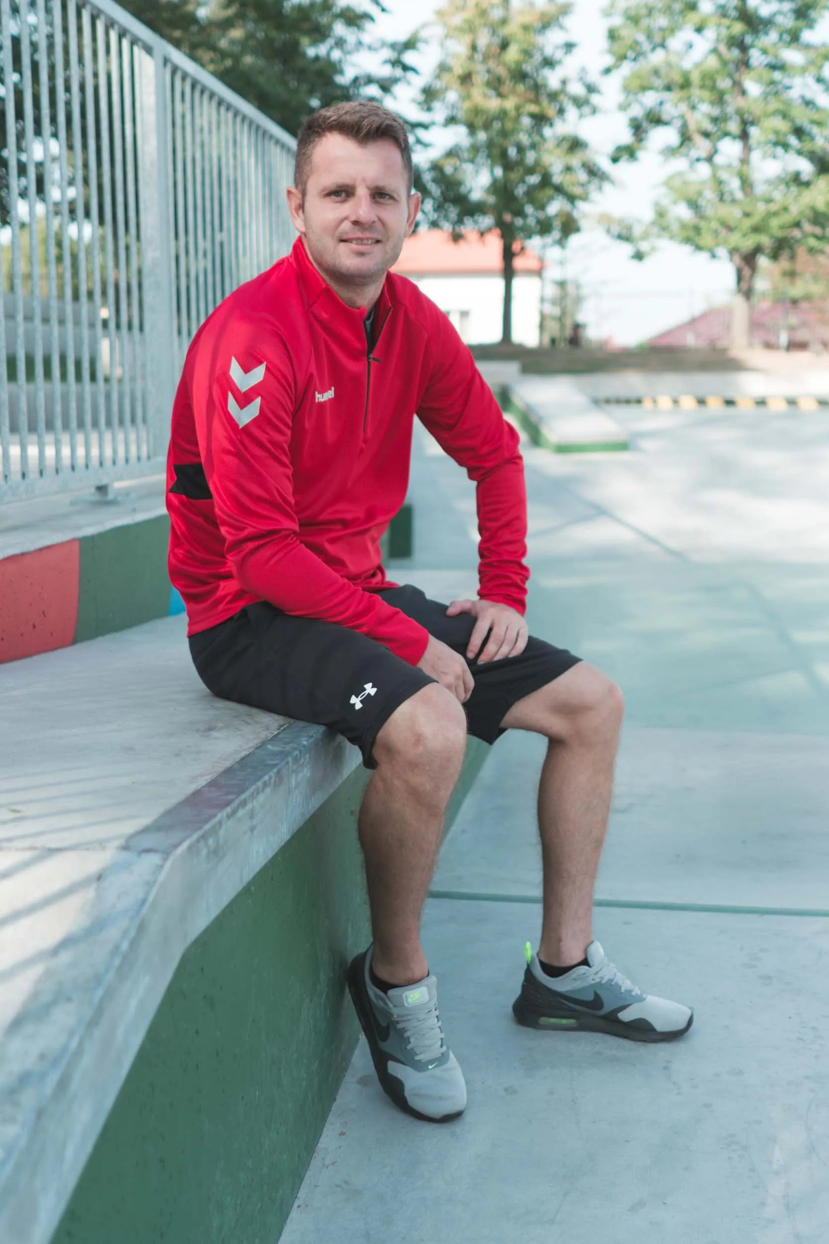 Moletom masculino Hummel tech move meio zíper vermelho m