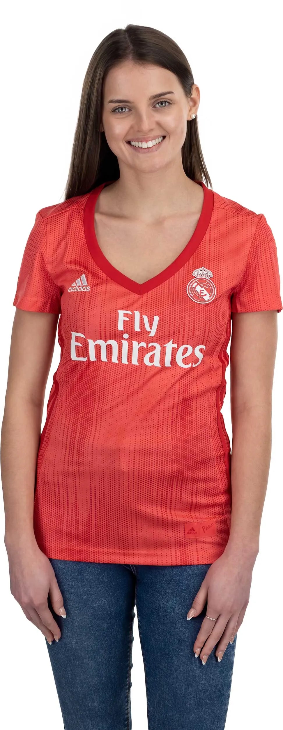 Adidas real madrid t-shirt dam röd l