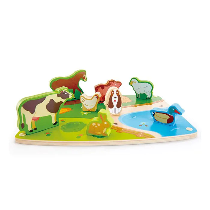 Пъзел и игра Hape Farm Animal