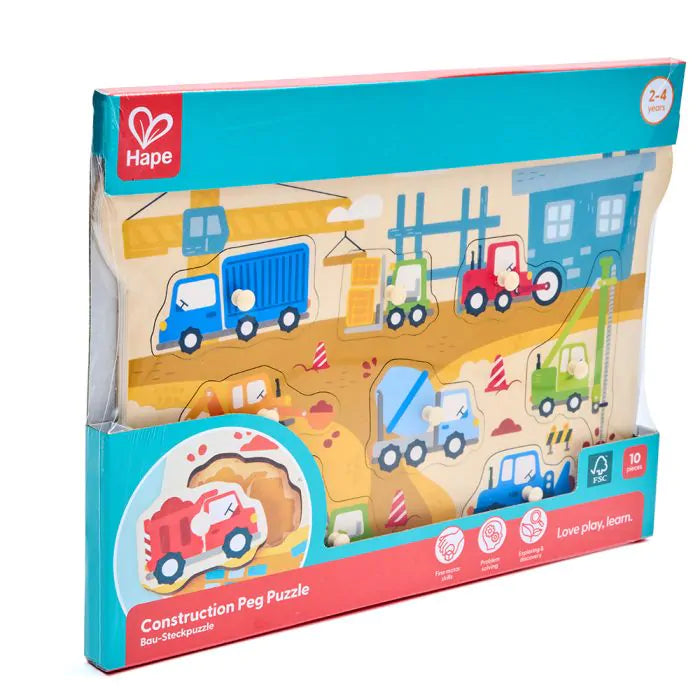 Пъзел с колчета Hape Construction Hape