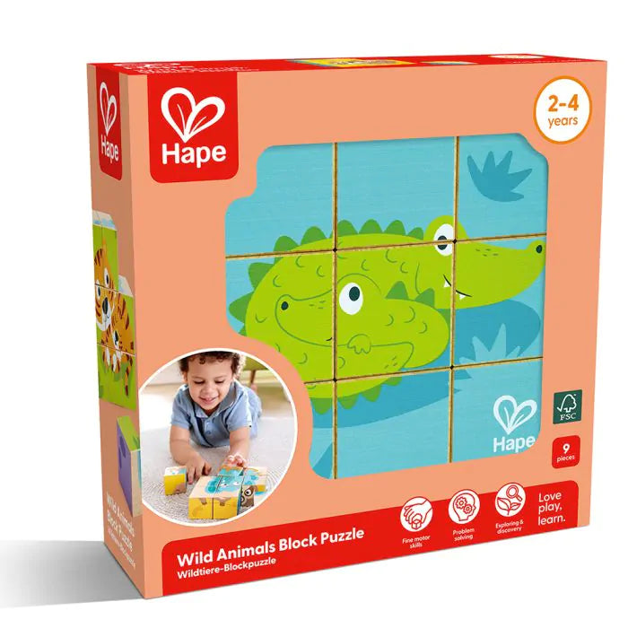Hape Диви животни блок пъзел