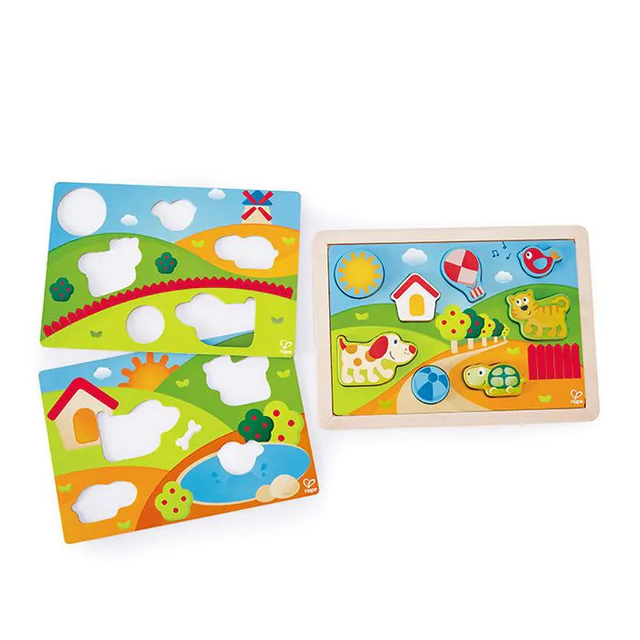 Hape Sunny Valley Puzzle 3 in 1