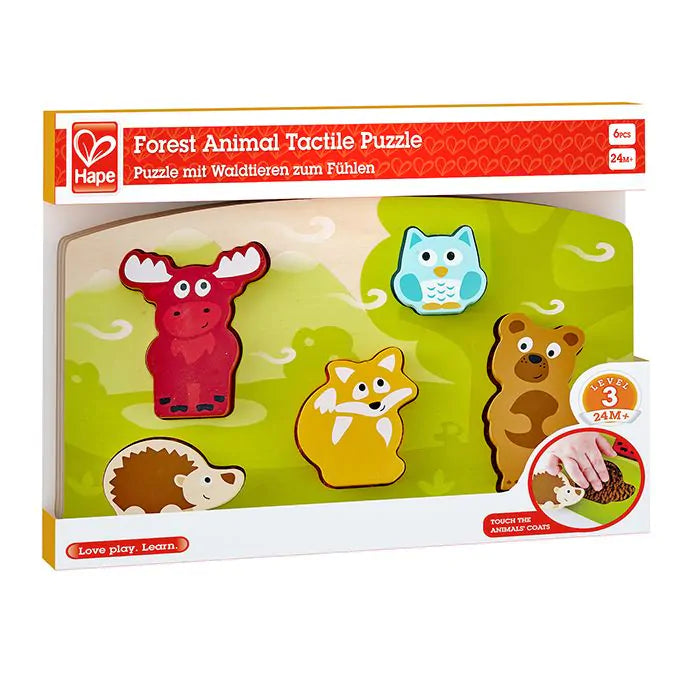 Quebra-cabeça tátil de animais da floresta Hape