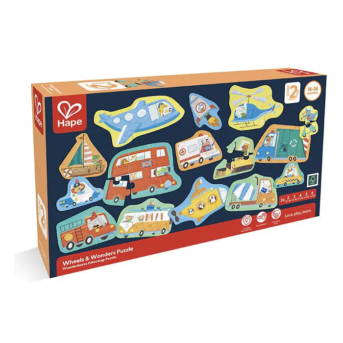 Пъзел Hape Wheels & Wonders