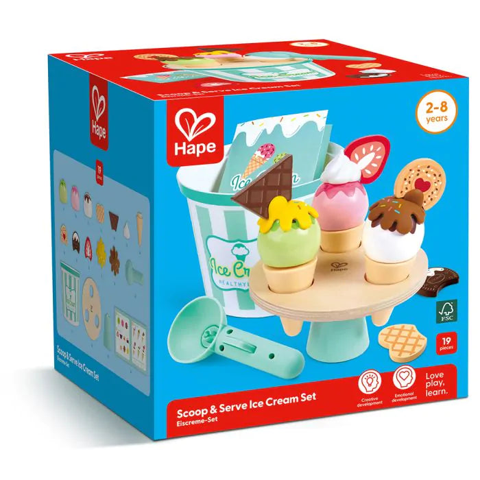 Hape Комплект за сладолед за лъжица и сервиране