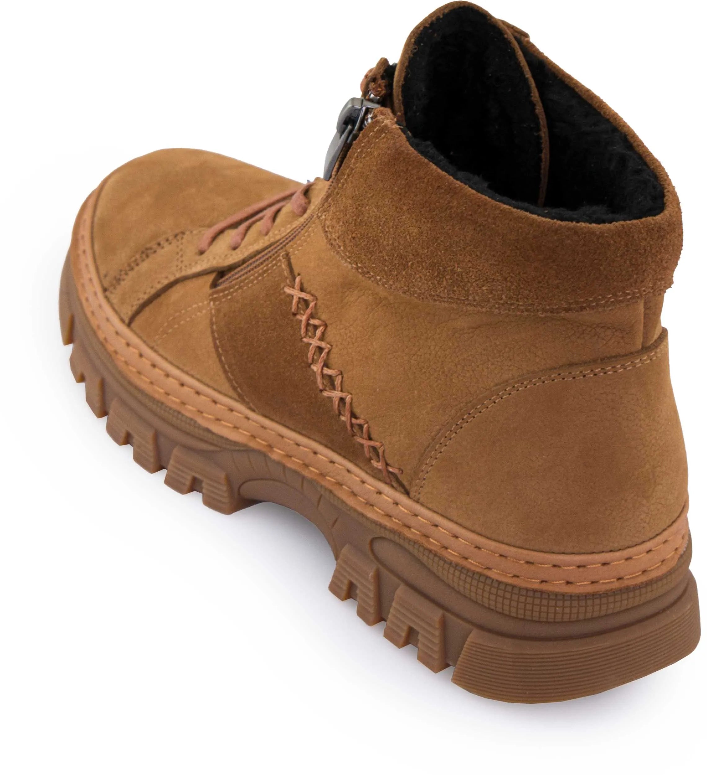 Damen-Winterstiefel aus Leder Nell 207 Kokosnussbraun