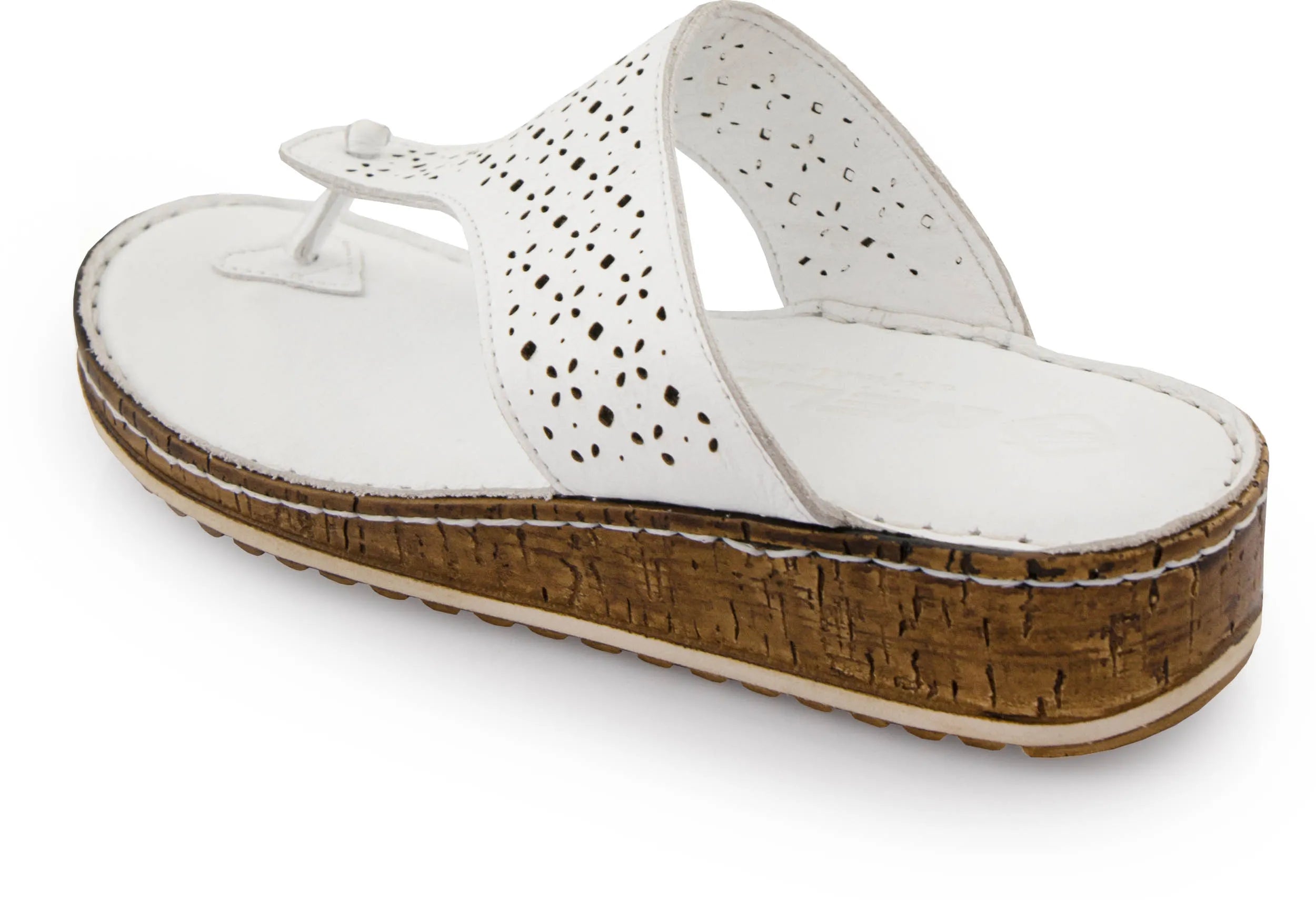 Dame læder flip flops nell flip flops hvid 41