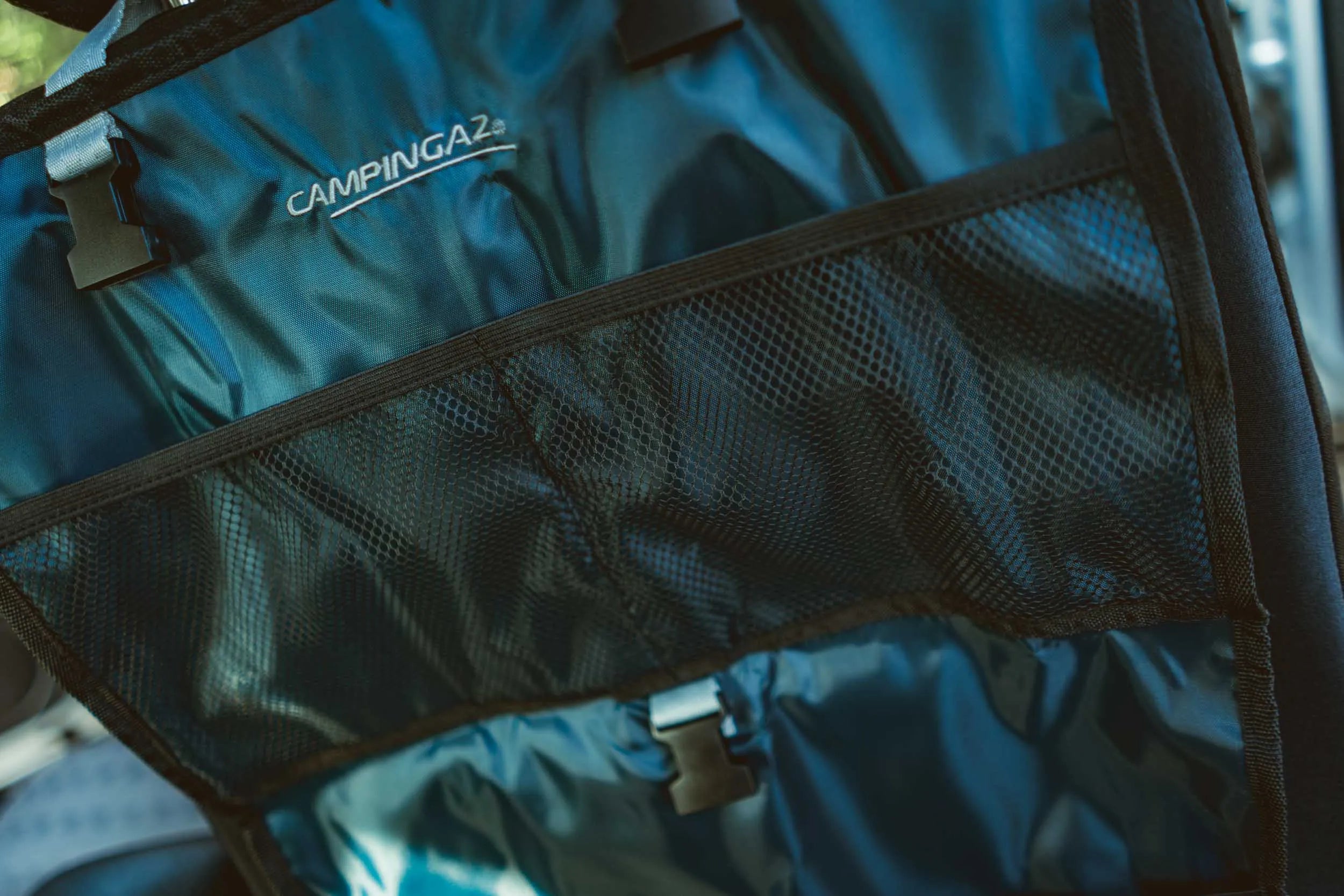 Mála carr suíochán cairr trópaiceach Campingaz gorm