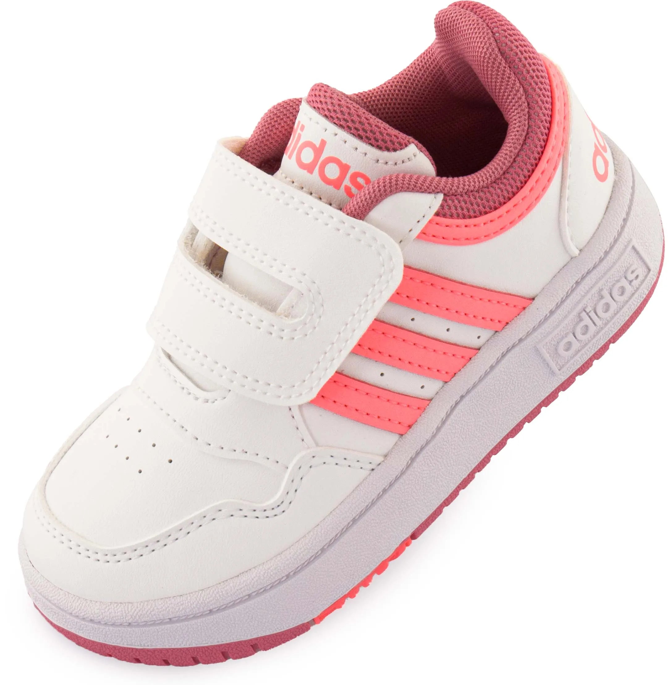 Dětská obuv Adidas Jr Hoops Bílo-růžová Bílá
