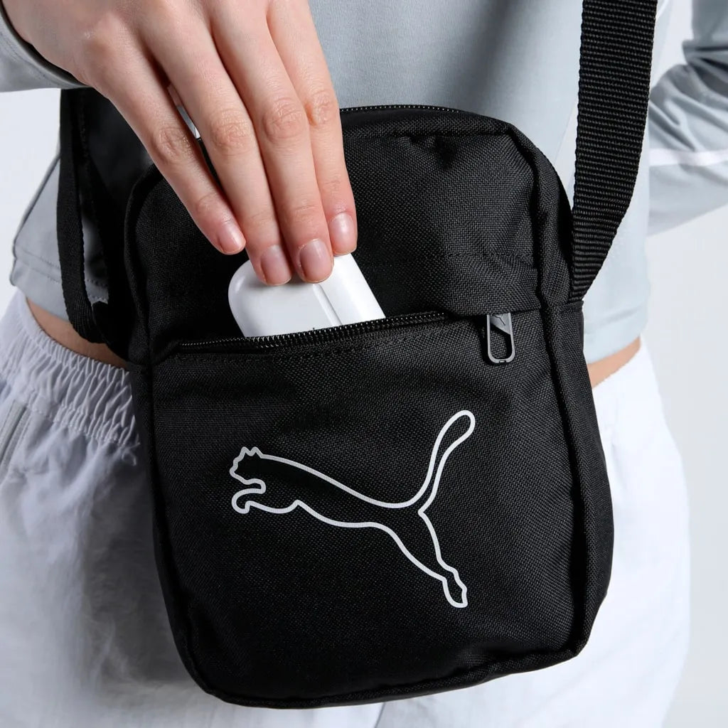 Bolso de hombro negro portátil Puma Plus