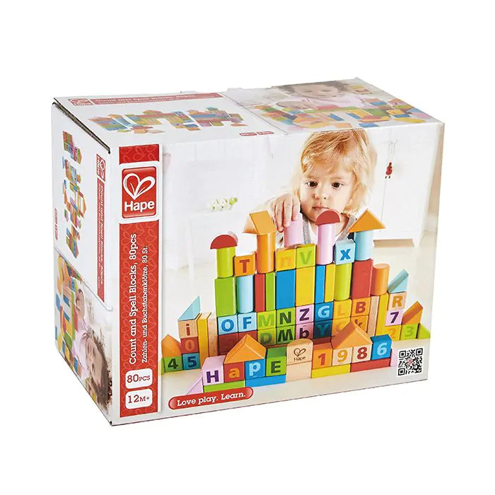 Hape Count And Spell Blocks 80 Pcs