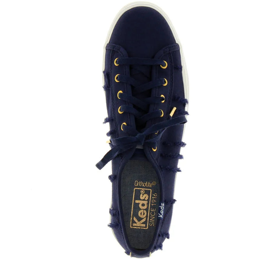 Women's Shoes Keds Wms Triple Kick Eyelash Canvas Indigo Blue