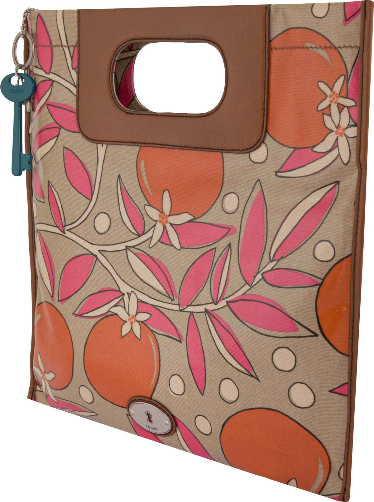 Fossil Wmns Shoulderbag Key-per Pink-floral Mix