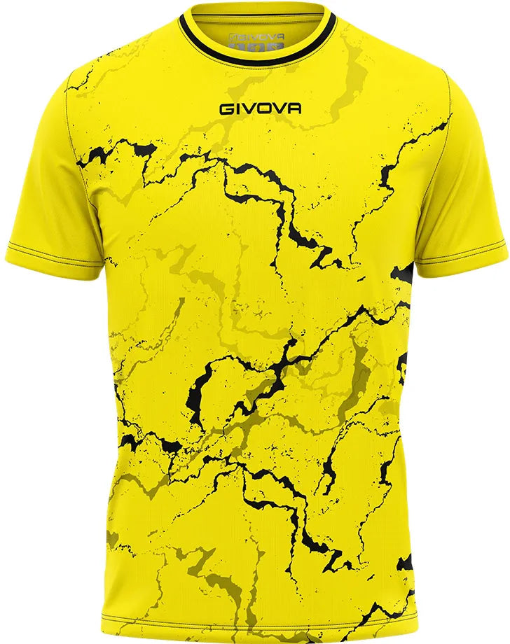 Sports T-shirt Givova Grafite Yellow-black Yellow
