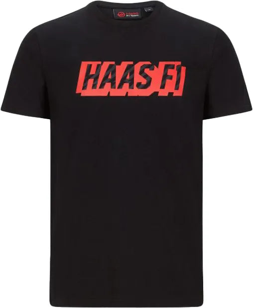 Haas f1 team mens graphic logo tee dubh l