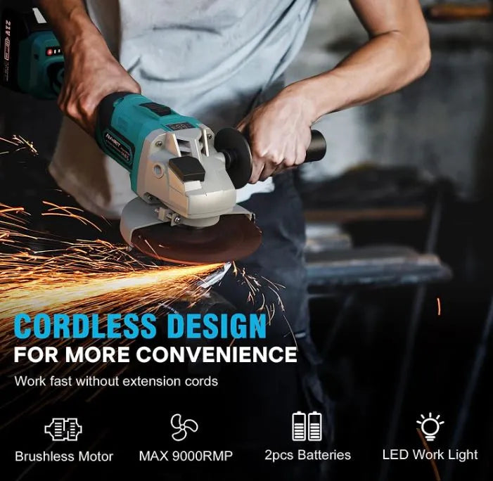 Grinder uillinn gan sreang le 2 chadhnraí glas