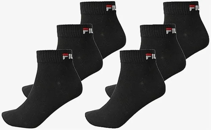 FILA Quarter Sock 6-Pack Unisex Zwart 35-38