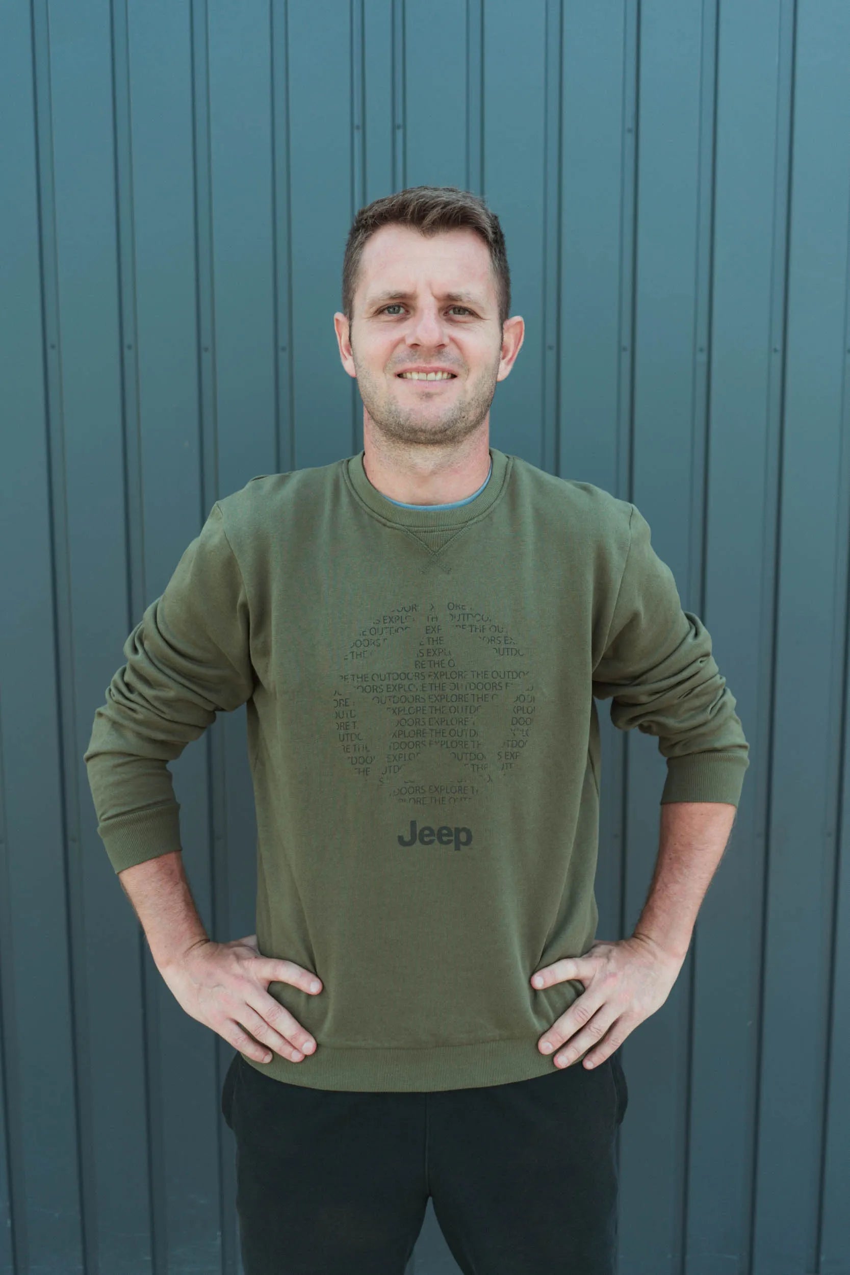 Jeep Herren Rundhals-Sweatshirt Star ganz braun
