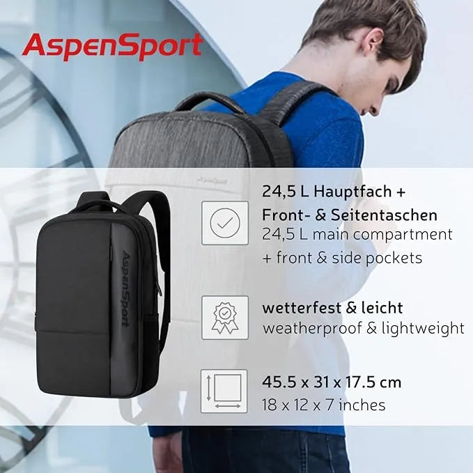 Mochila Aspensport Mochila 24,5 L Cinzento Carvão