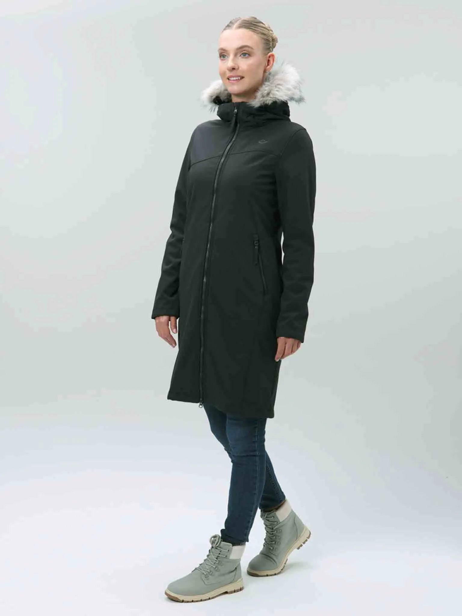 Abrigo Softshell Mujer Loap Lustra Negro