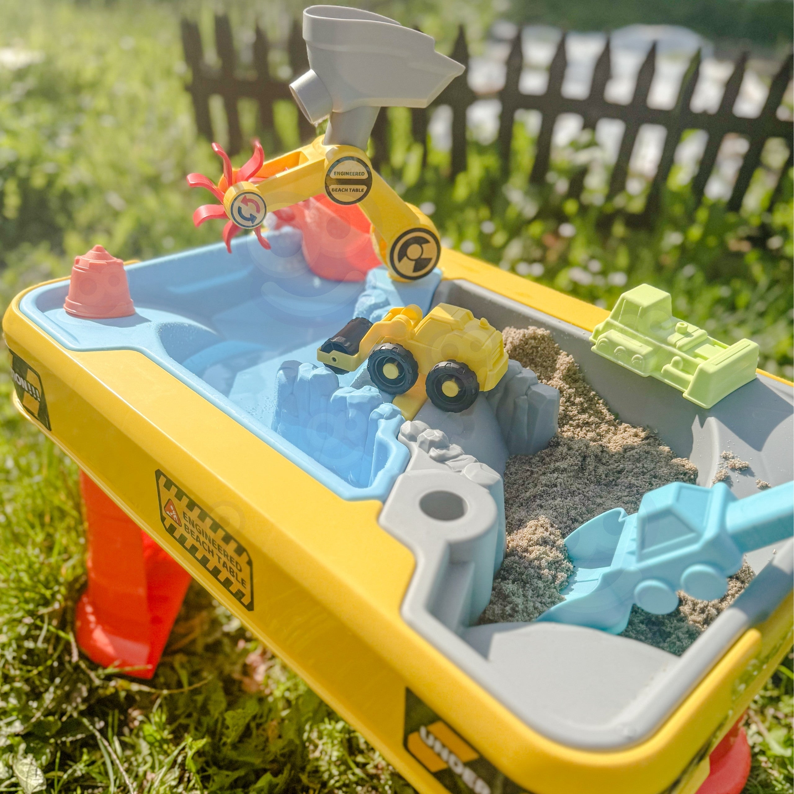 Woopie Water Table 2 In 1 Sandbox Construction Site + 4 Cars 12 Pcs.