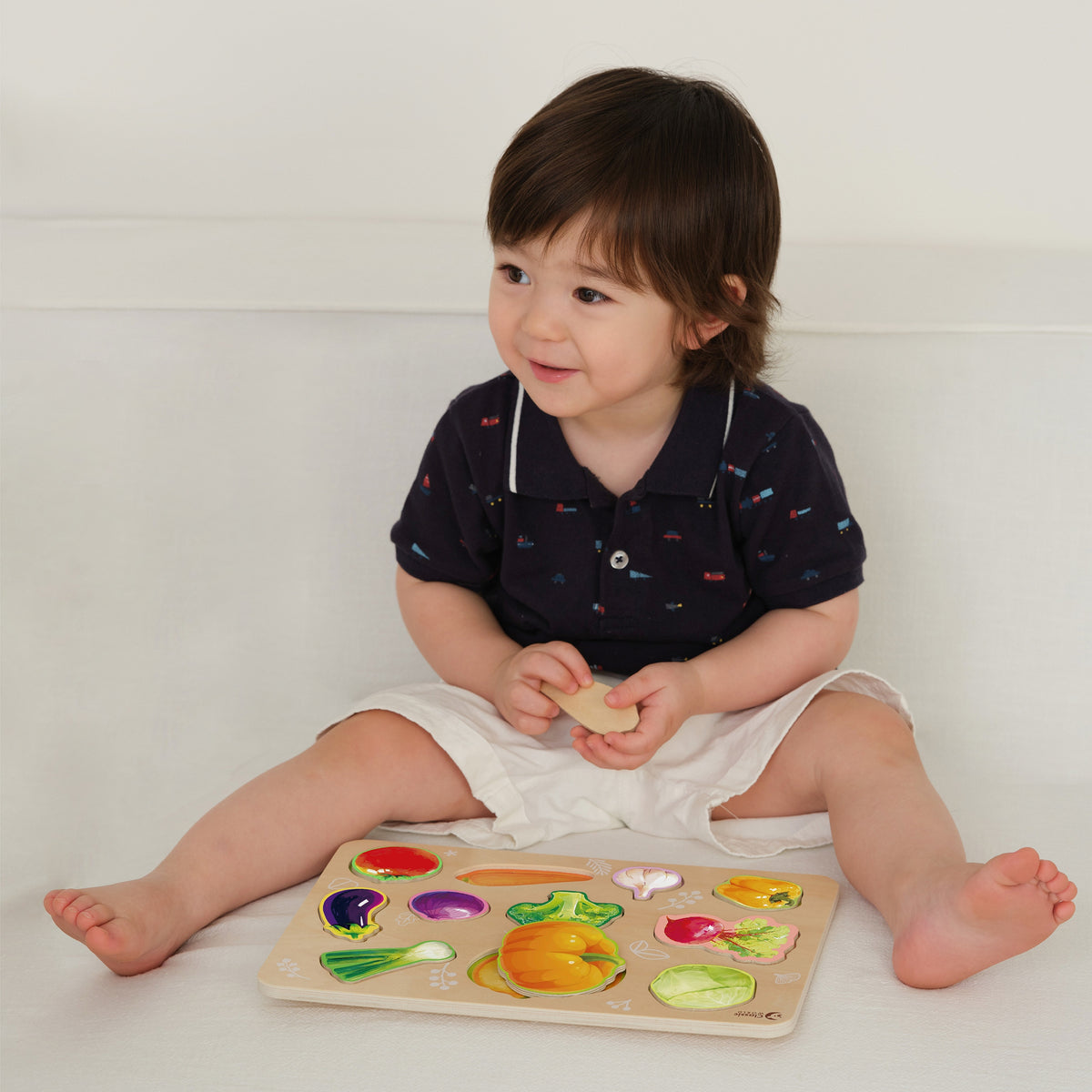 Dřevěné montessori zeleninové puzzle Classic World