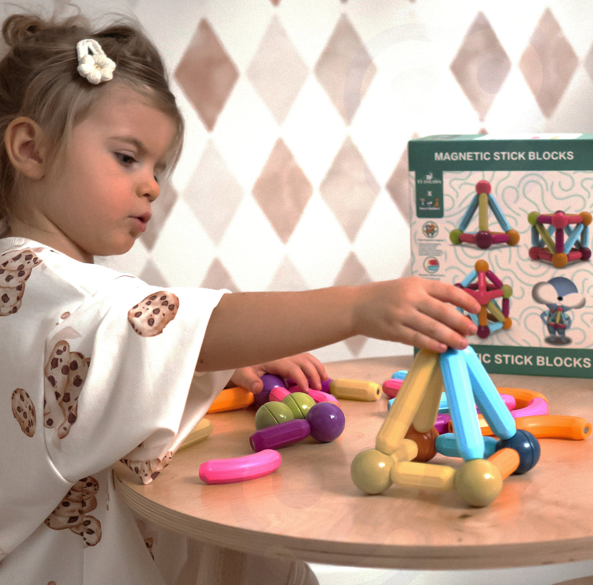 Woopie Magnetiska byggklossar Pedagogisk Stor Tjock 38 St.