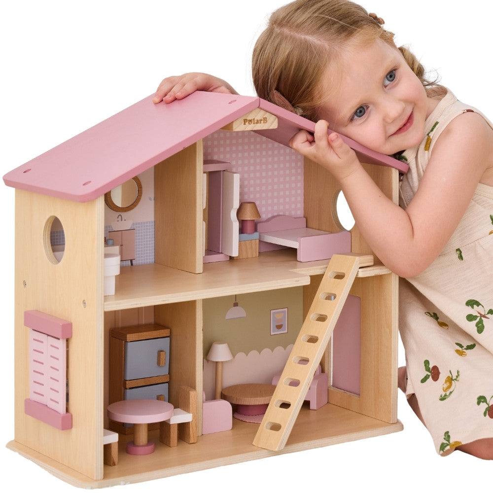 Viga Polarb Grande maison de poupée en bois 17 pcs.