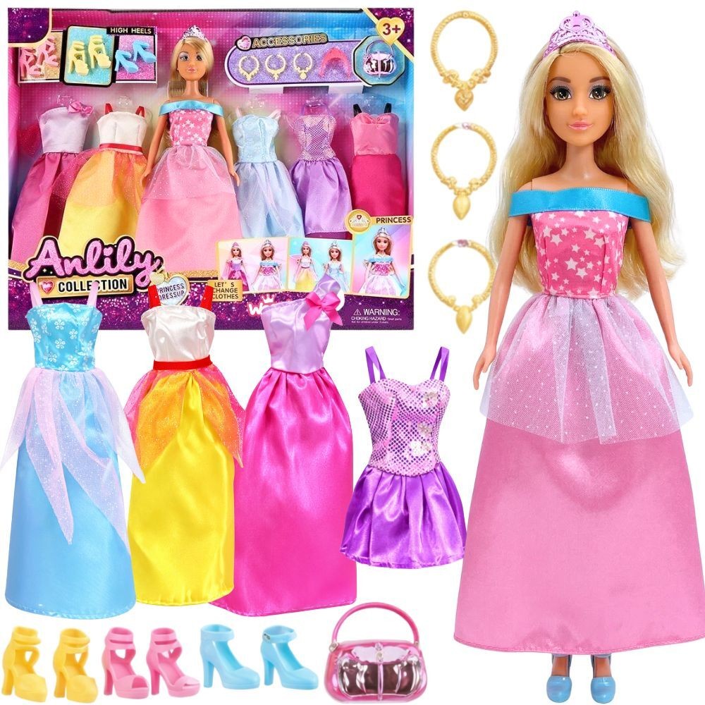 Woopie Royal Set Of 5 Ball Gowns With Accessories And Doll