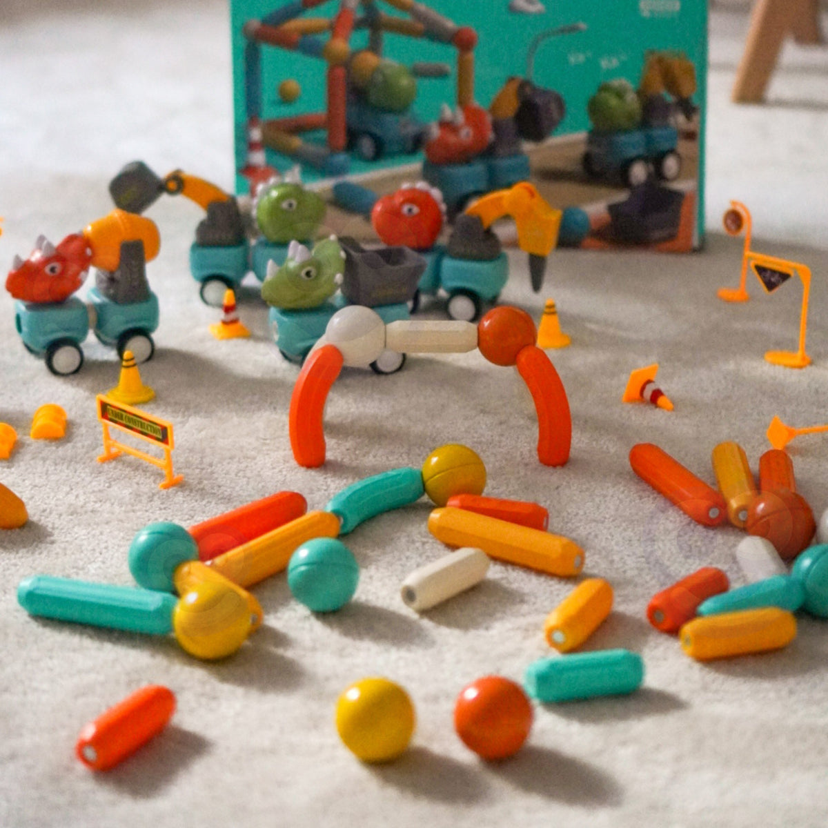 Woopie Magnetiska byggstenar Dinosaurier 84 st.