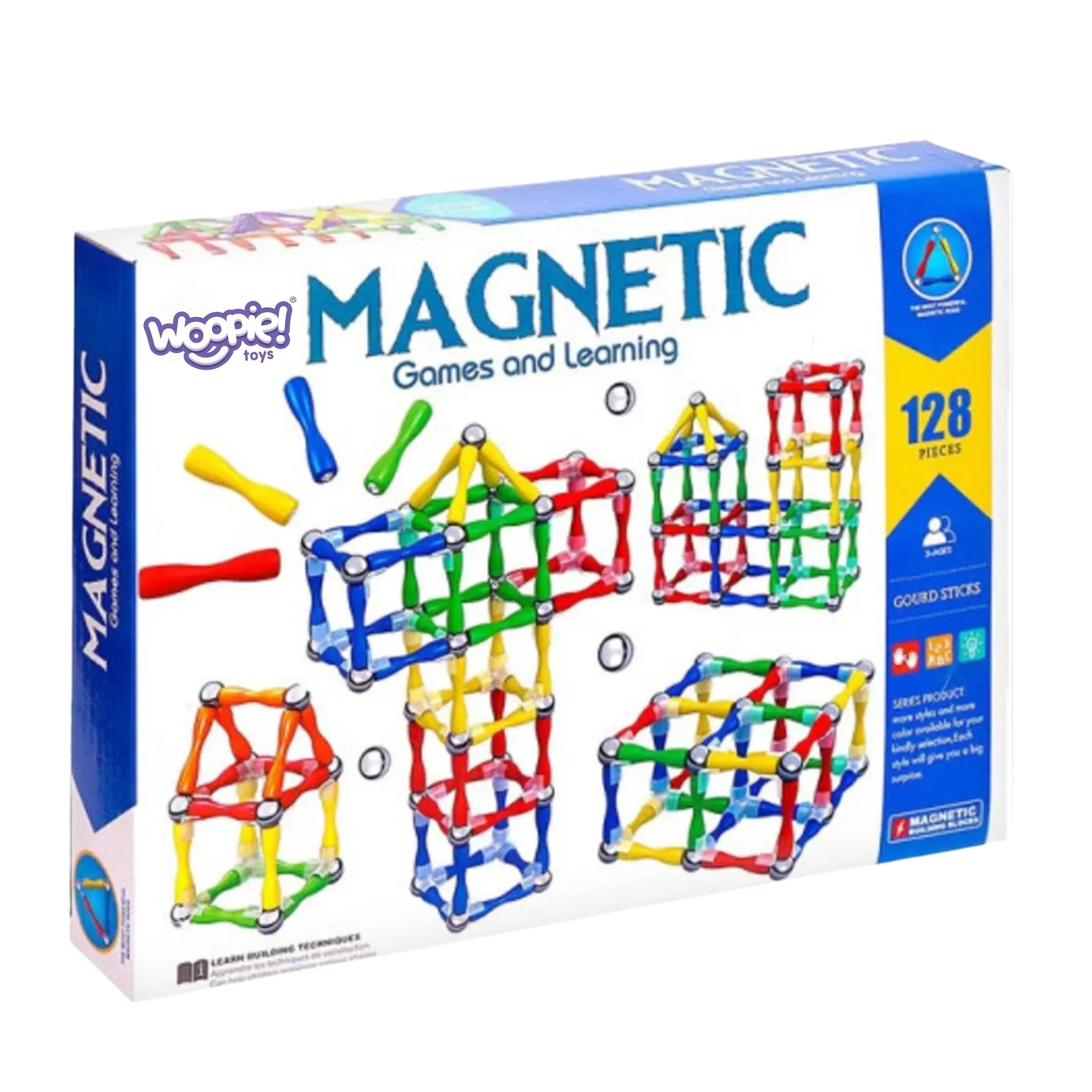 Bloic Tógála Maighnéadacha Woopie 3d 128 Pcs Xxl