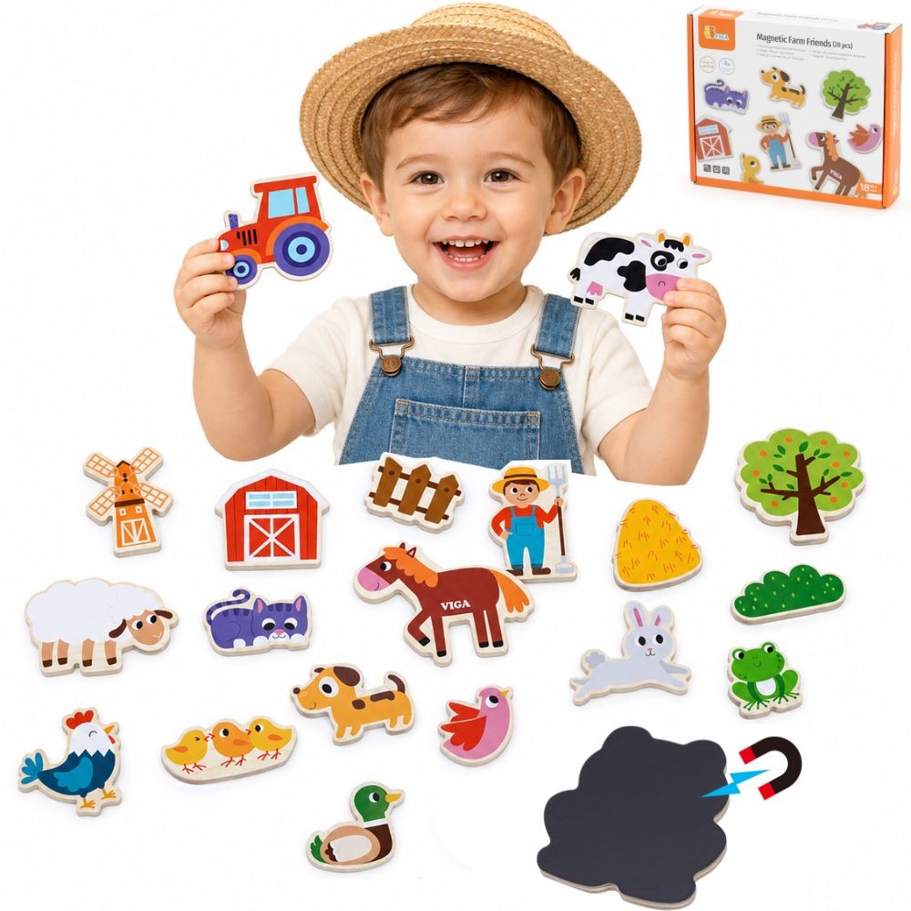 Viga Magnetic Farm Friends 20 Magnets – Creative Fun With Farm Animals