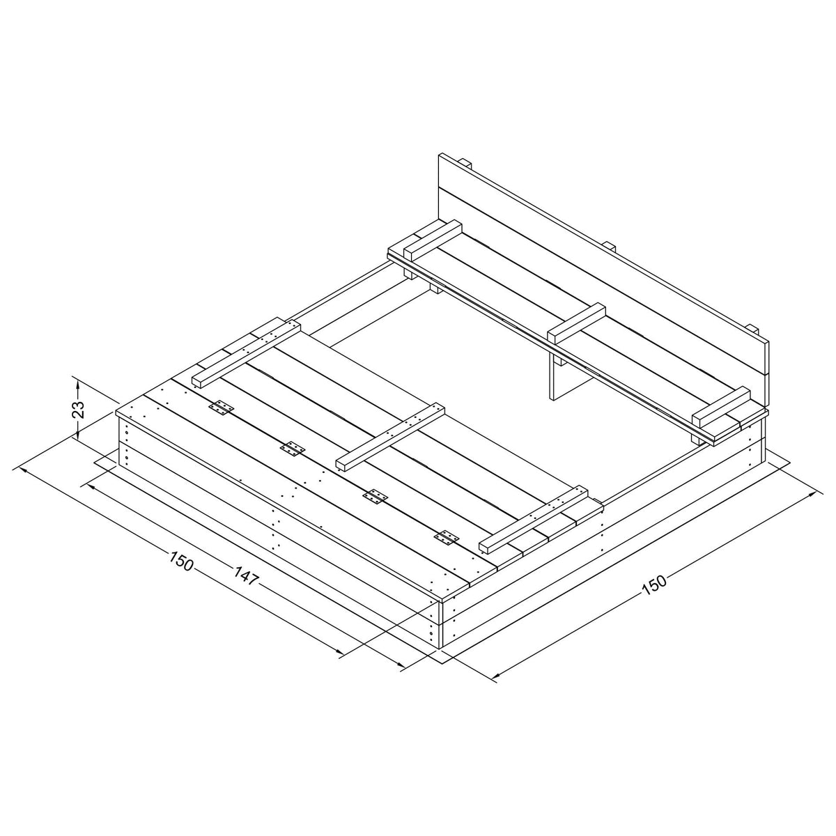 Axi Sandkasten Xxl Ella 150 x 150 Grau