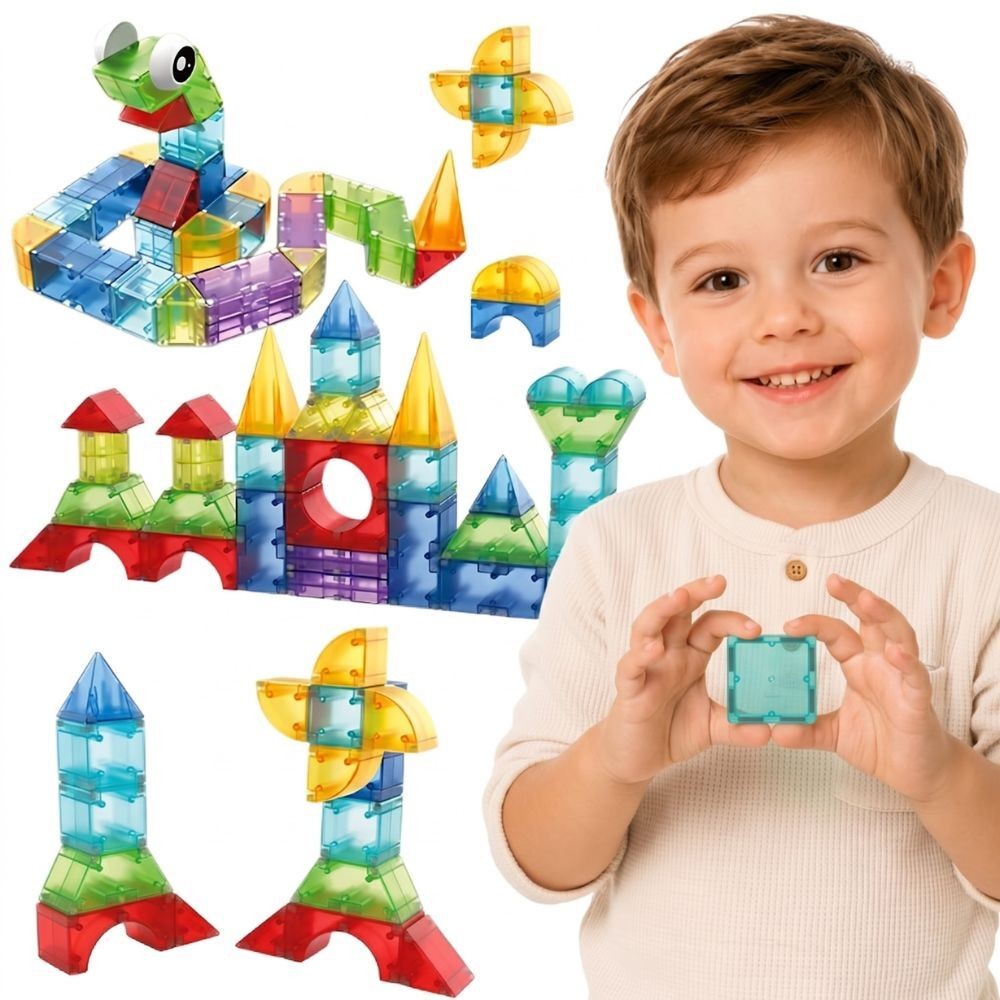 Woopie Образователен комплект с магнитни строителни блокове 3d Cubes 63 бр.
