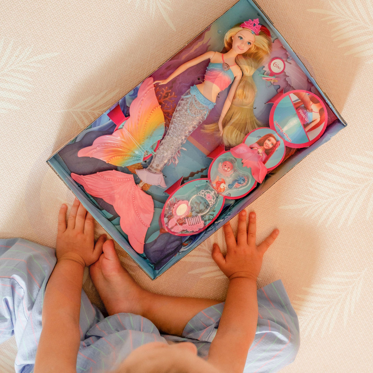 Woopie Gina Magic Rainbow Mermaid Doll With Accessories