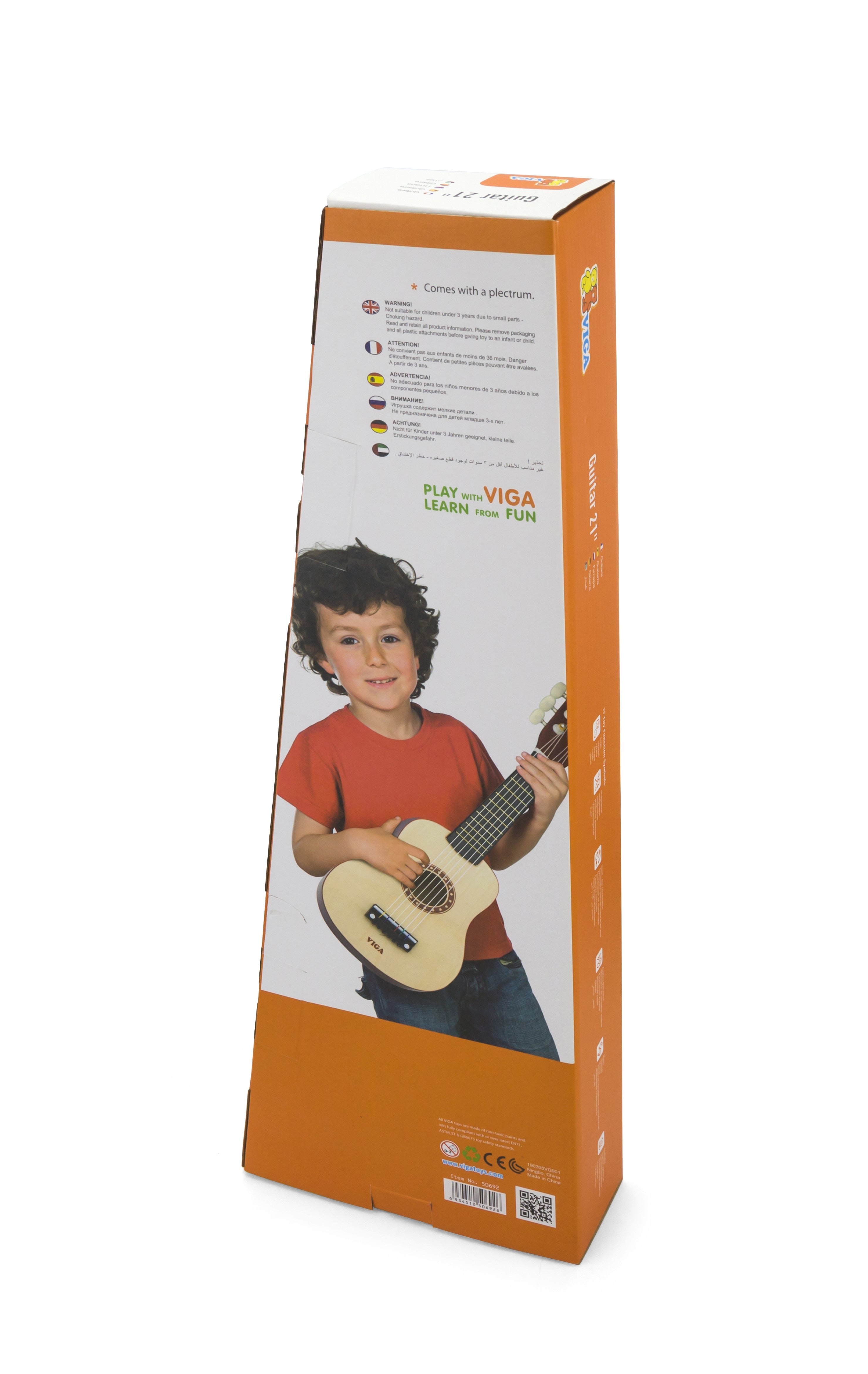 Viga Wooden Guitar For Kids Natural 21 Inches 6 Strings
