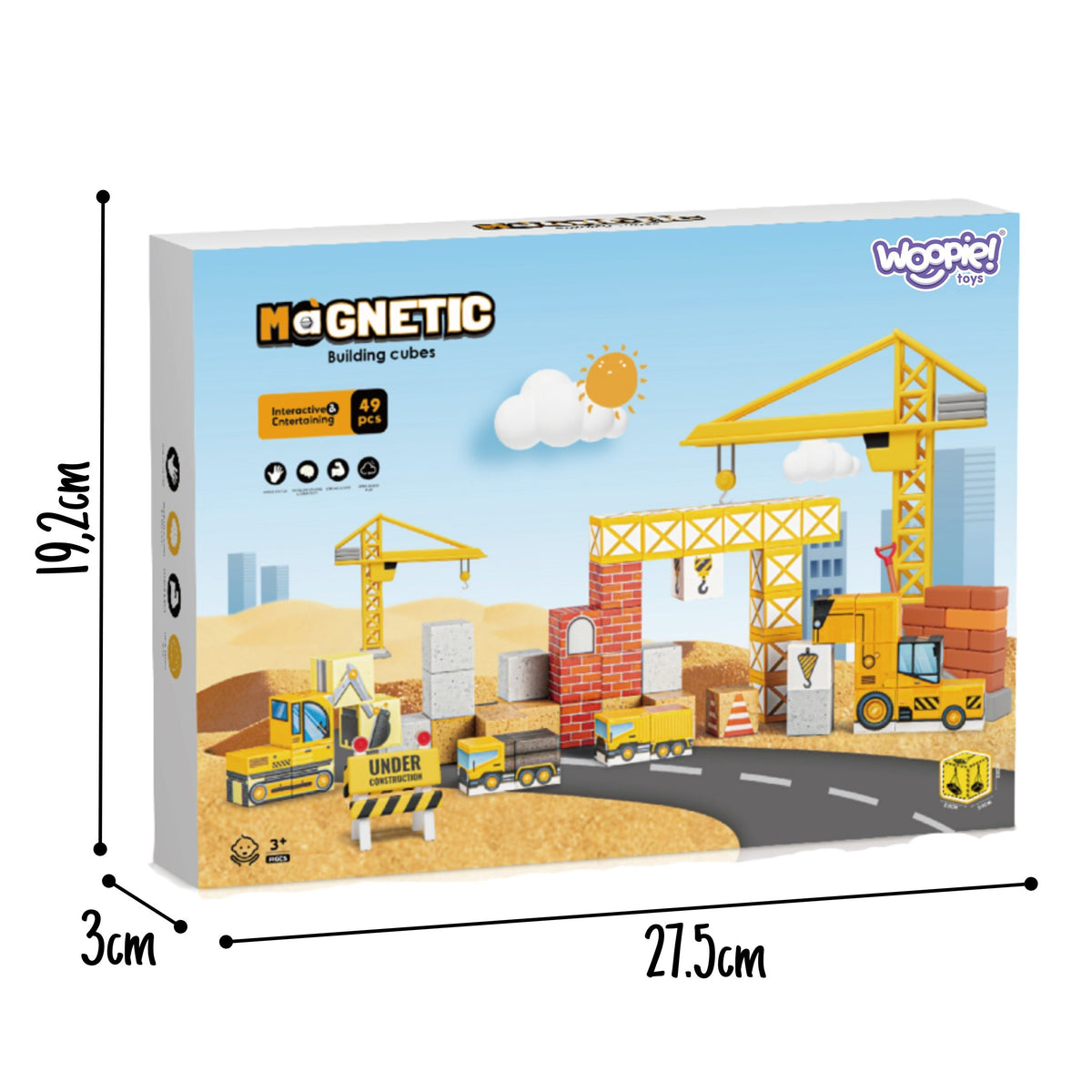 Woopie Cuburi Magnetice de Constructie de Constructie 49 Buc.