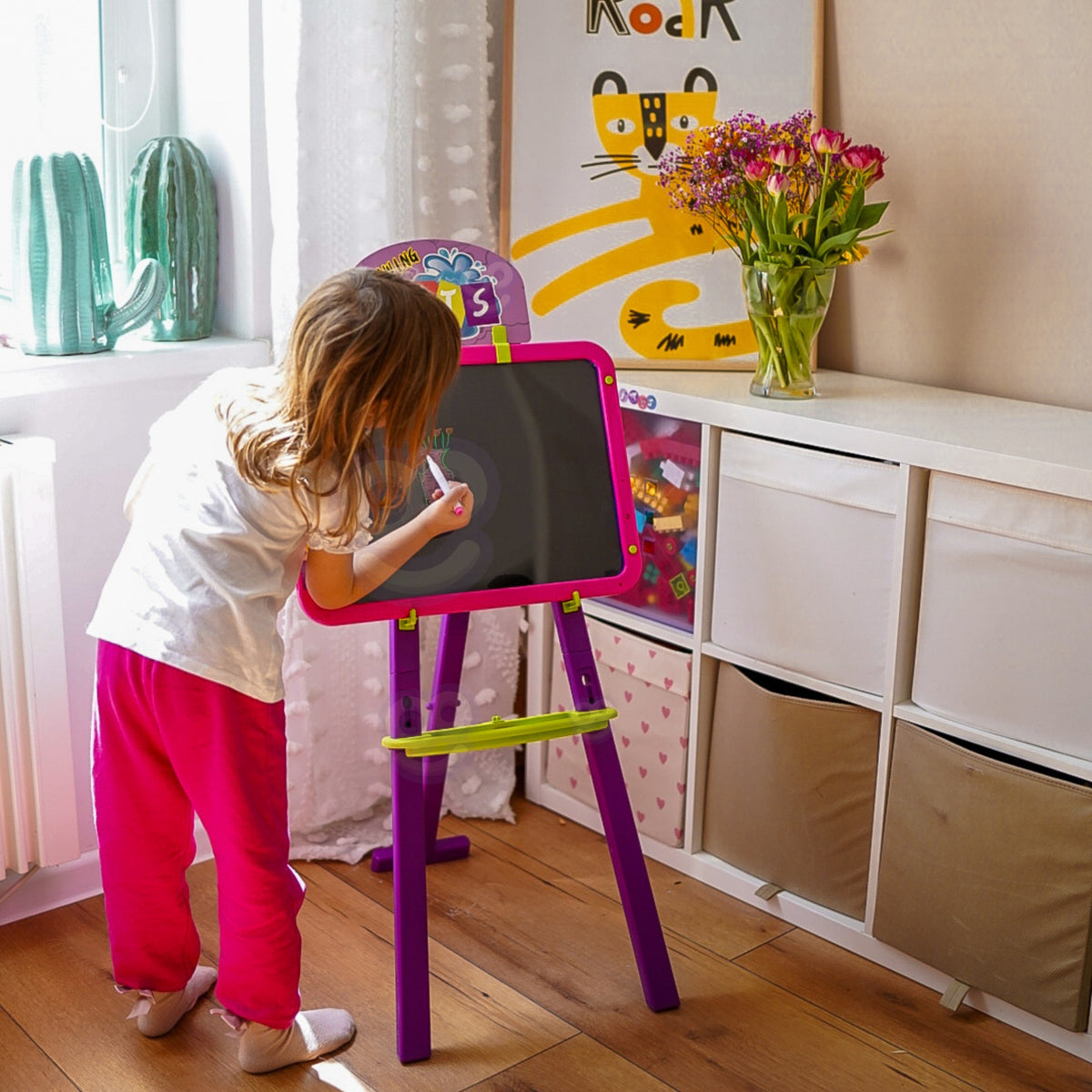 Woopie 3-i-1 Magnetic Dry Erase Board med ljus målning