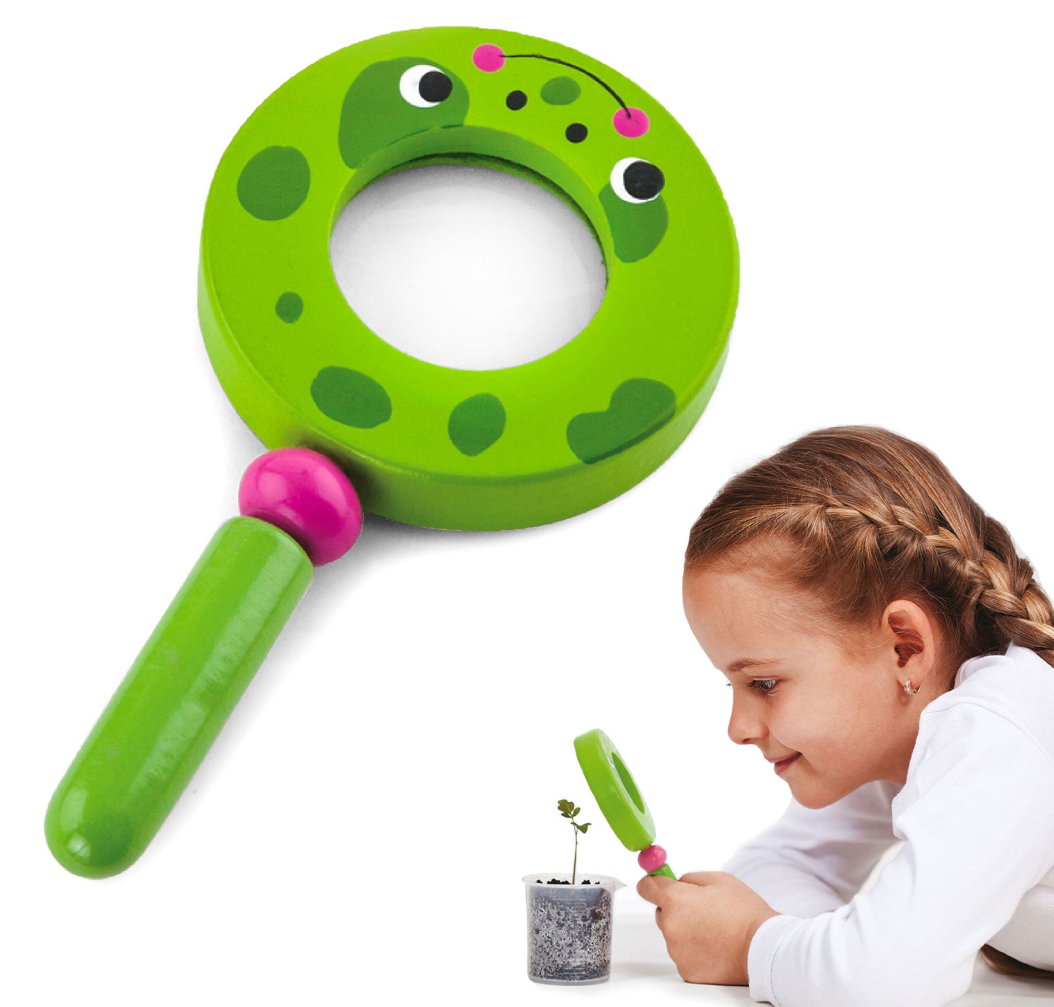 Viga Wooden Magnifying Glass For Children Frog