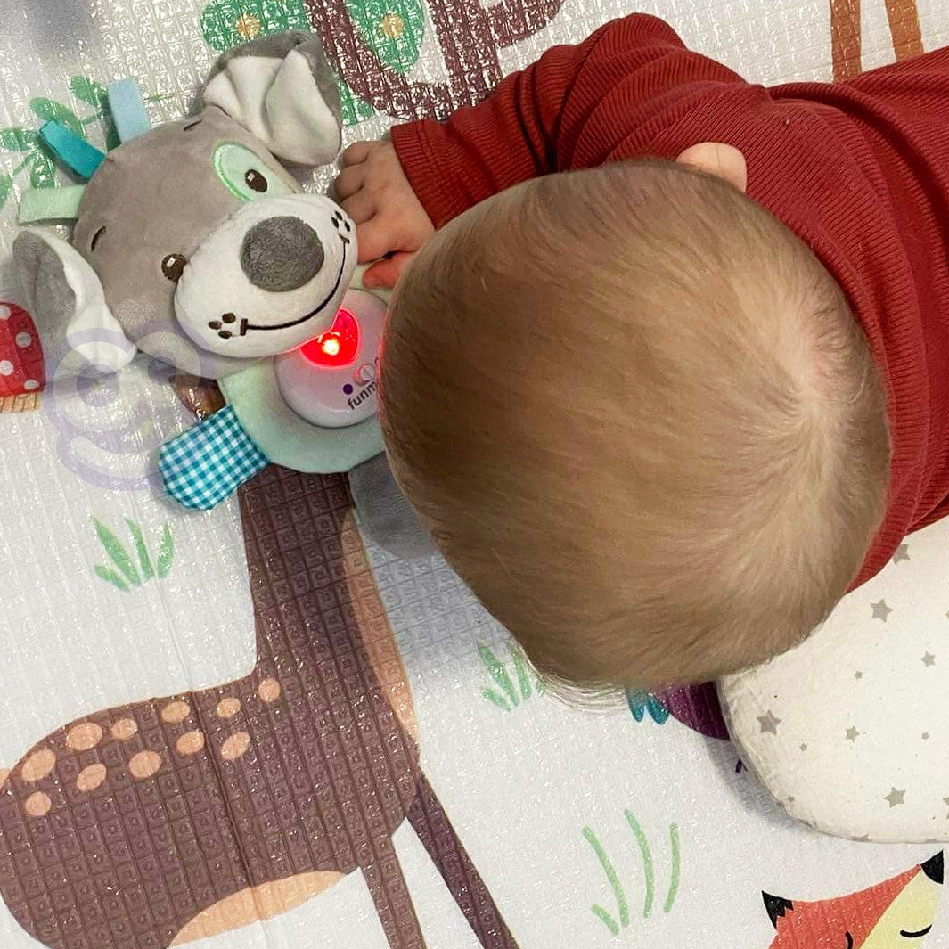 Woopie Baby Интерактивна плюшена играчка за бебета със светлина и звук Спящо куче