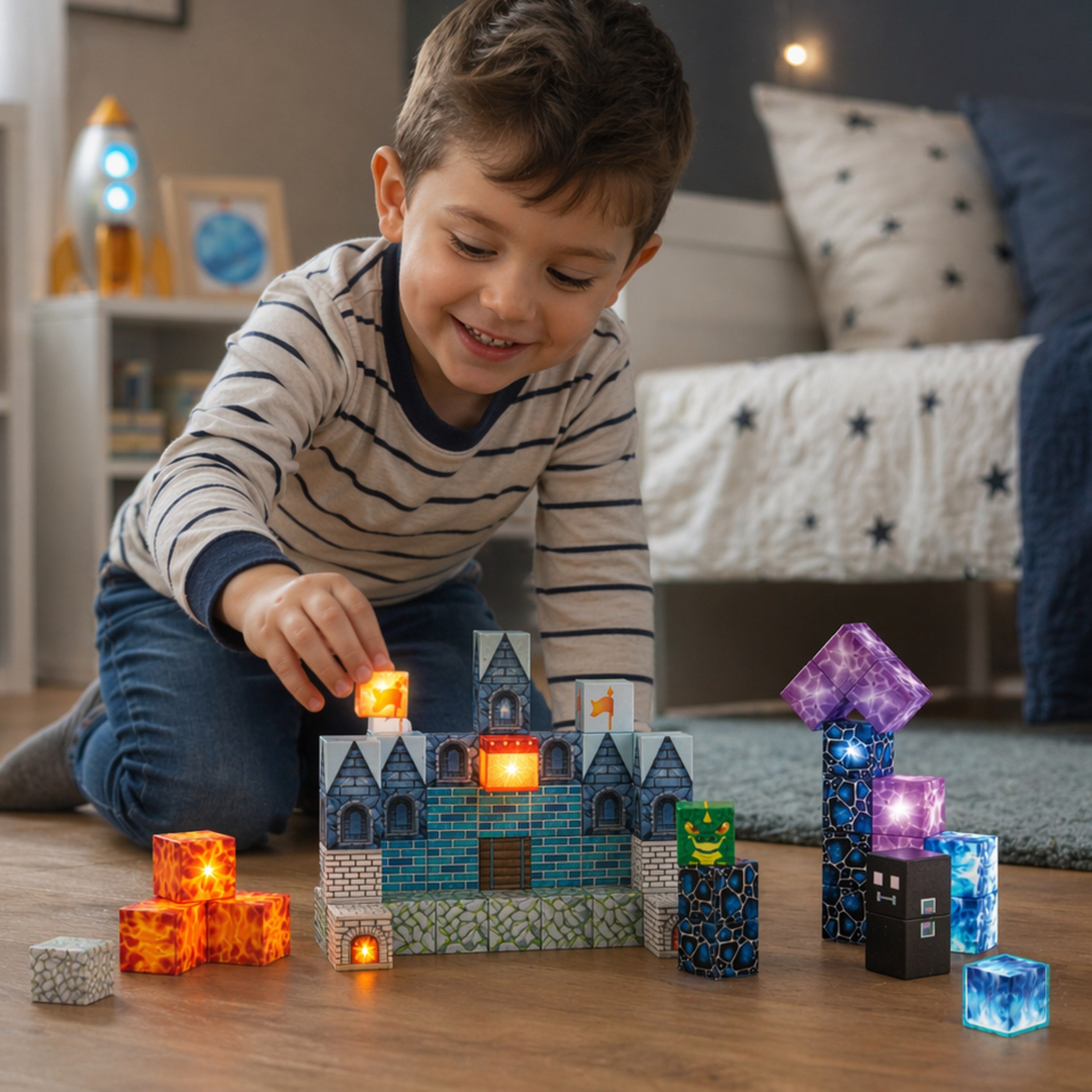 Woopie Magnetic Building Blocks Pixel Castle 64 Pcs.
