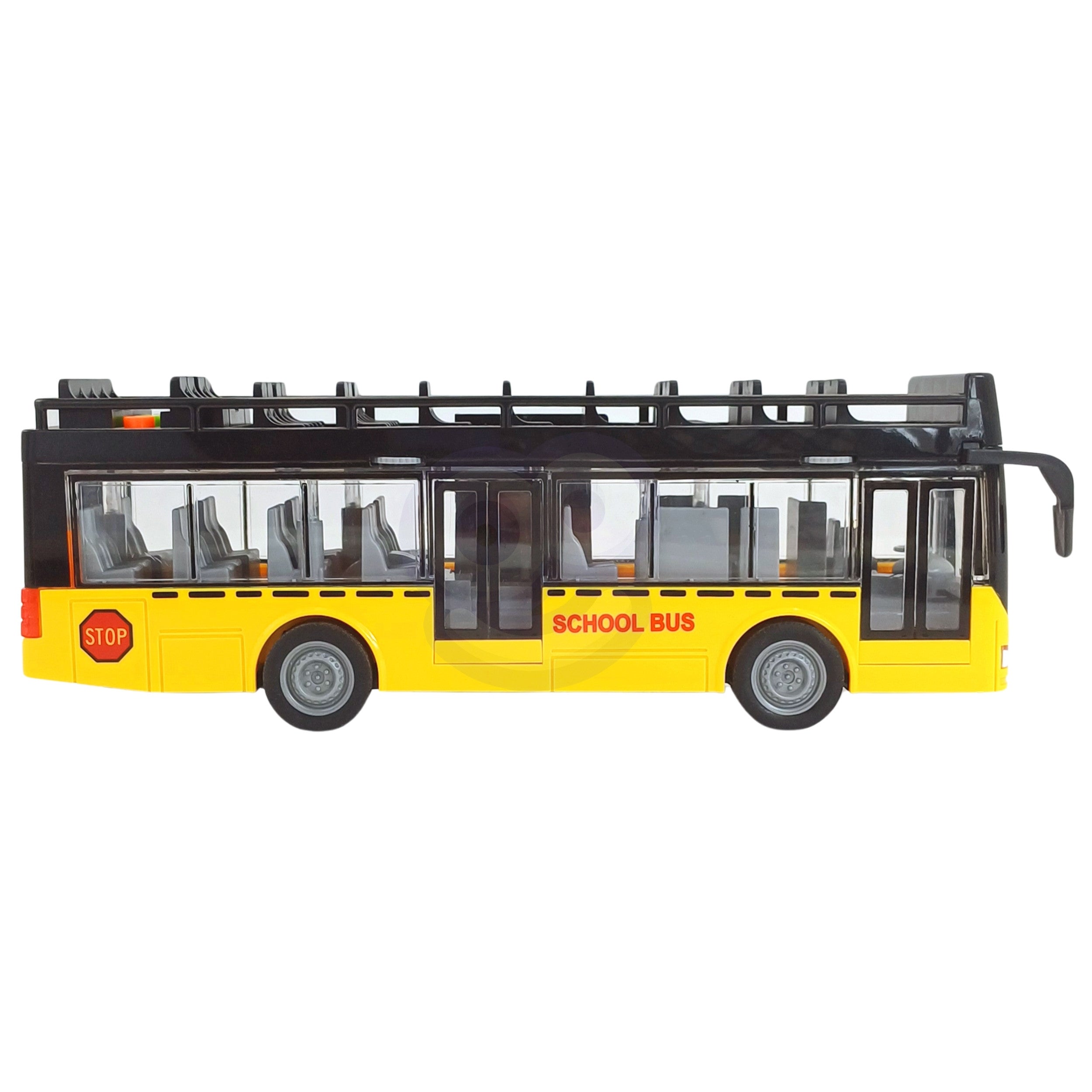 Ônibus Woopie com luzes e portas que abrem