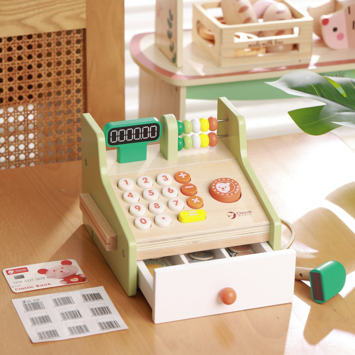 Classic World Registrierkasse aus Holz für Kinder