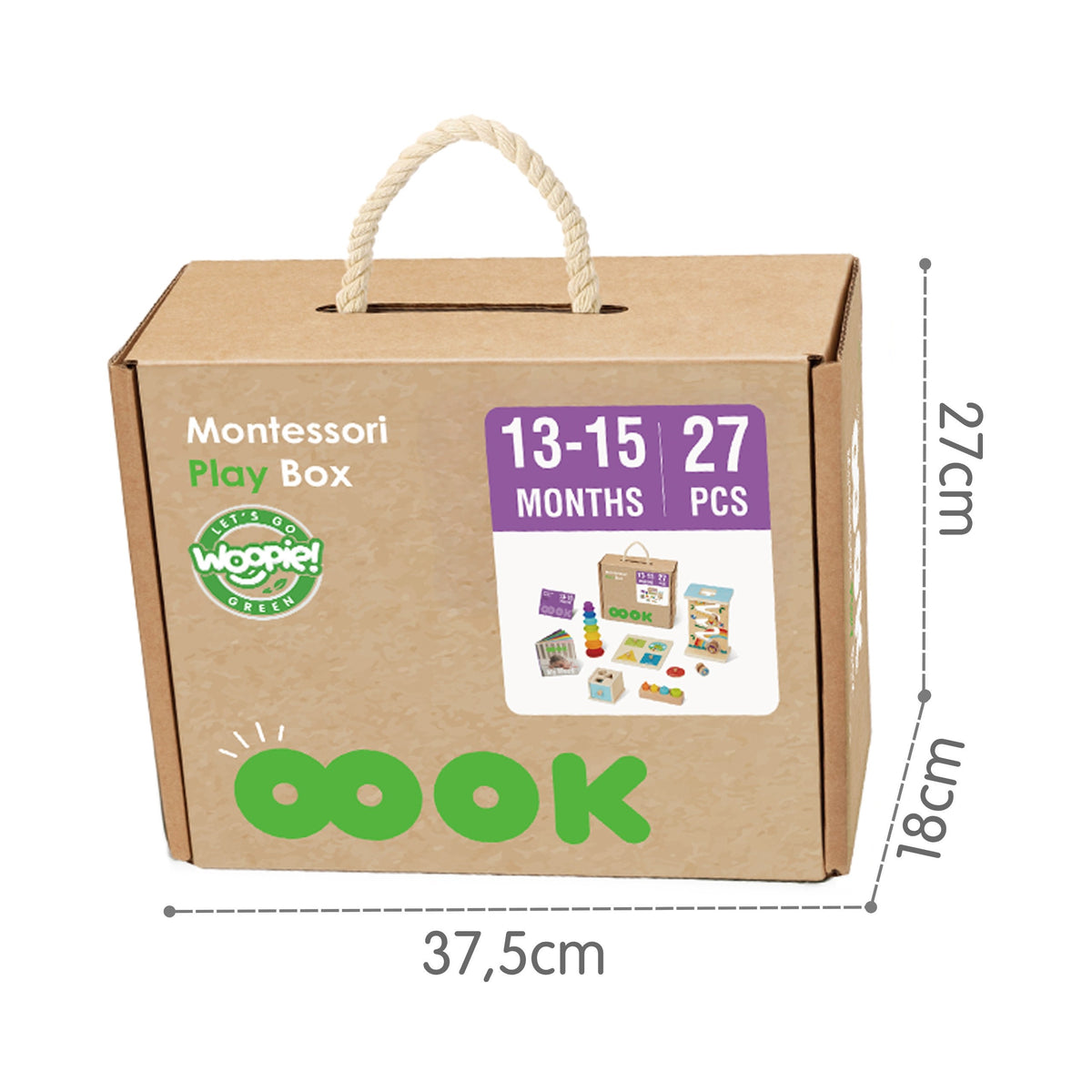 Woopie Green Box 6in1 13-15m Montessori Educativo Sensoriale Fsc