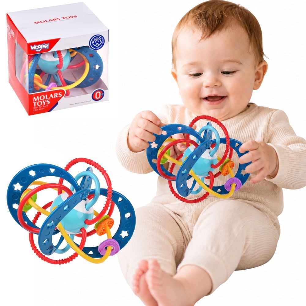 Woopie Baby 2-в-1 сензорна играчка гризалка дрънкалка Montessori