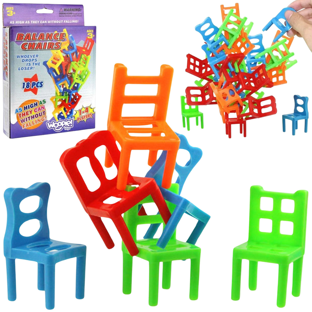 Woopie Balance Chairs Arcade Game Puzzle Stacks3+