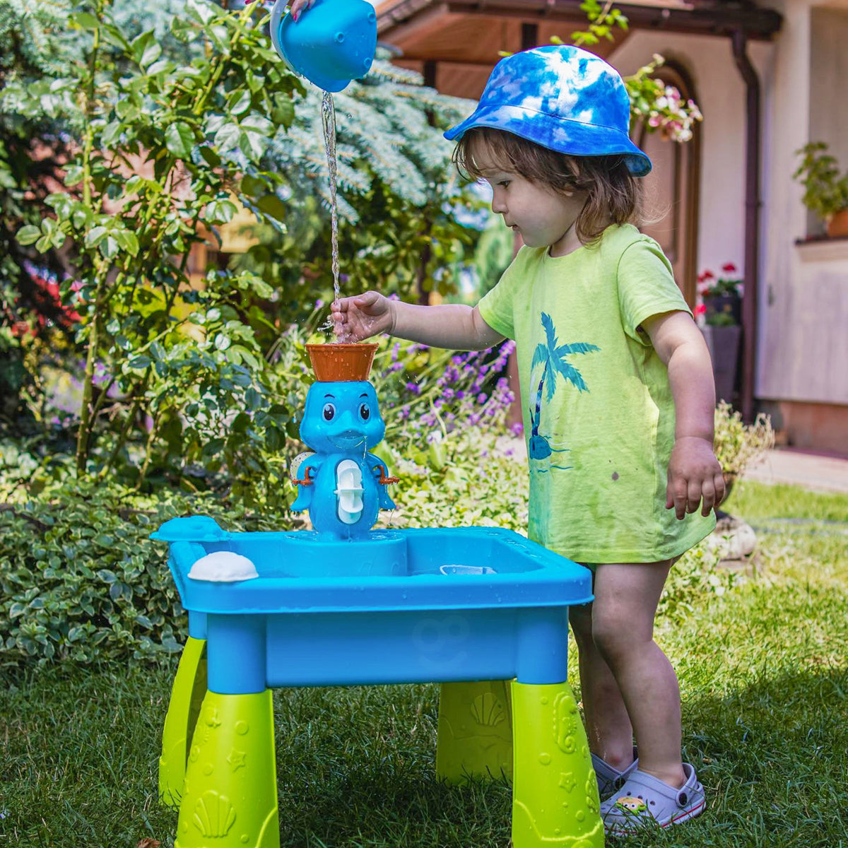 Woopie Water Table Sandbox 2 en 1 para niños juguetes de jardín