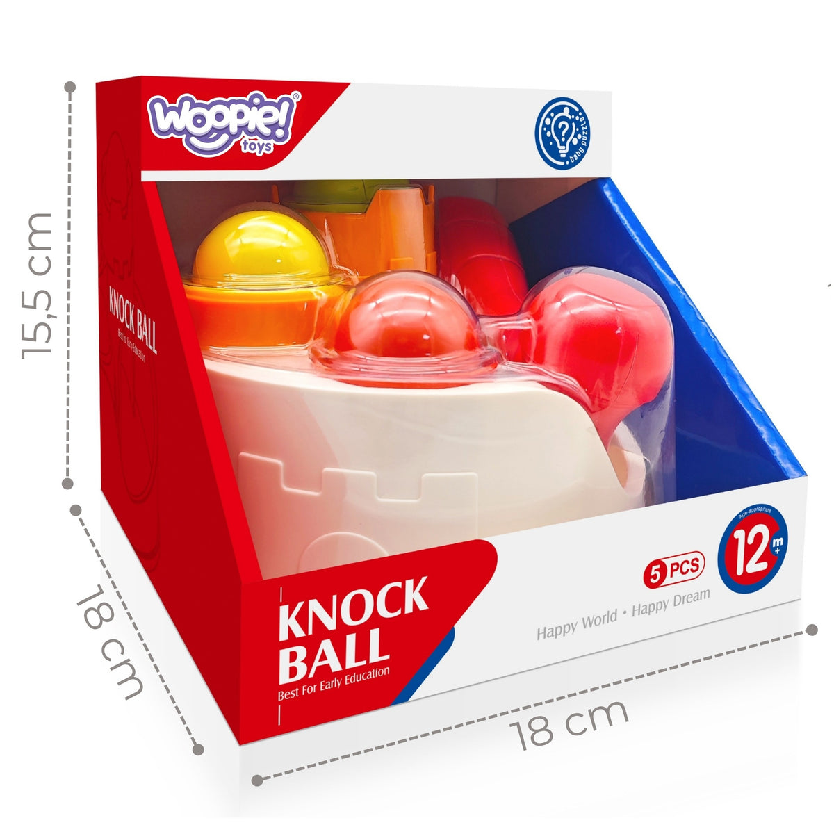 Vzdelávacia hračka Woopie Punch Lock Balls Hammer 12m+