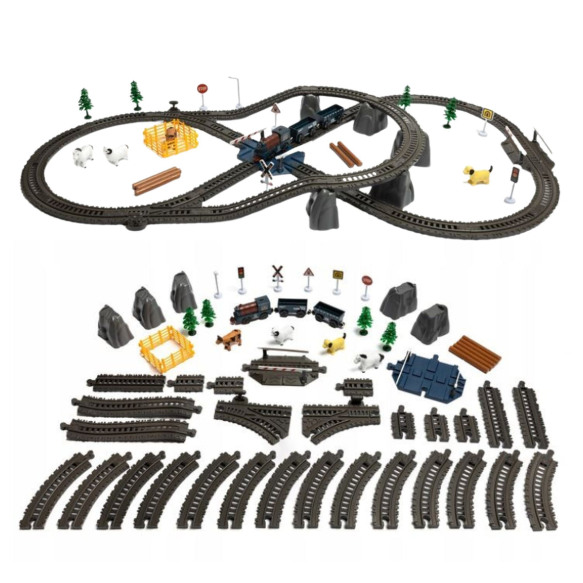 Woopie Tren Eléctrico Locomotora De Carga Vía Xxl 90 Uds.