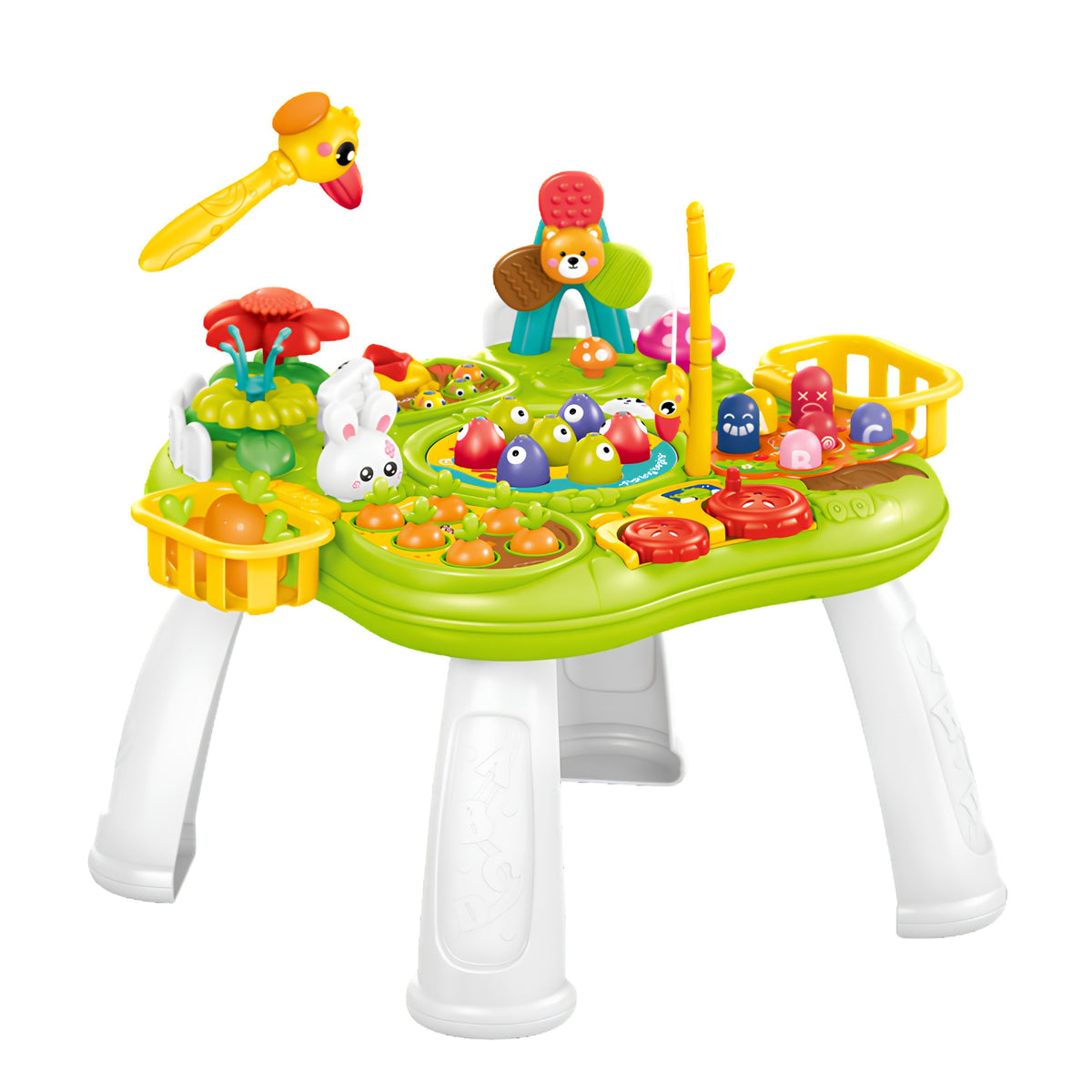Woopie Baby Interaktívny vzdelávací stôl 2v1 Hra Rybárske kladivo Triedič Zvukové svetlo